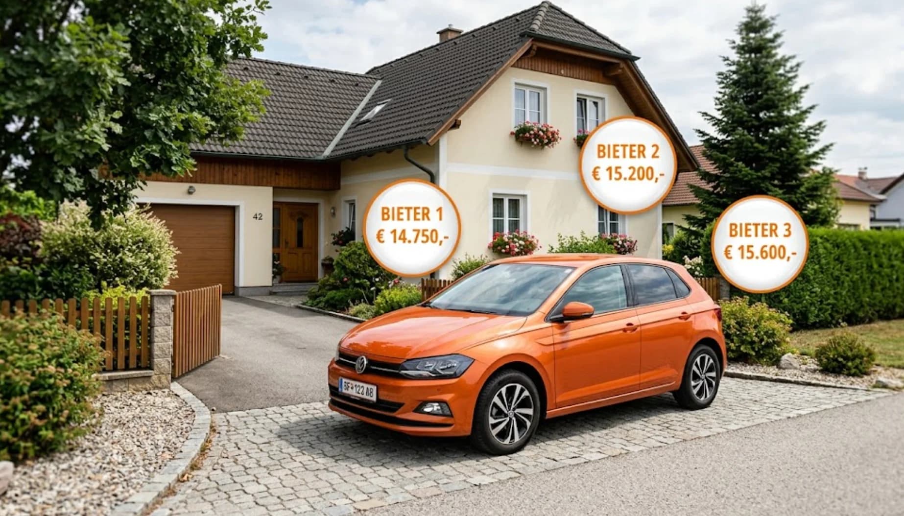 Mehrere Händler bieten auf ein Auto